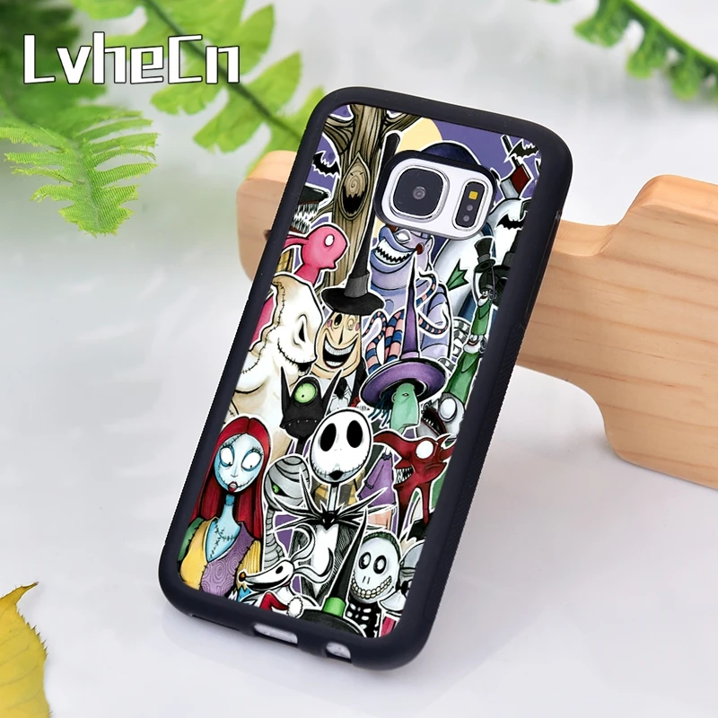 LvheCn The Nightmare Before Christmas Jack Phone Case For Samsung Galaxy S9 S8 S10 Plus Lite S6 S7 Edge S5 Note 7 8 9 10 Coque |