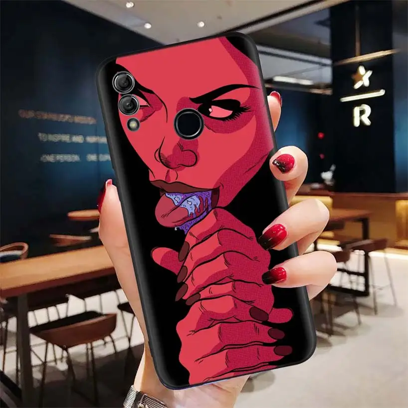 Привлекательный летний черный чехол для huawei Y9 Y5 Y6 Y7 Honor 10 9 Lite 9X8X8 S 8A 7S 7A 10i 20i V20