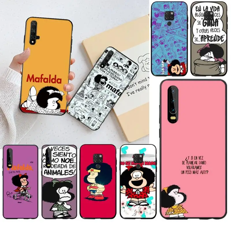 Мягкий чехол для телефона YJZFDYRM Argentina Quino Mafalda Girl Huawei P40 P30 P20 lite Pro Mate 30 20 P Smart 2019 |