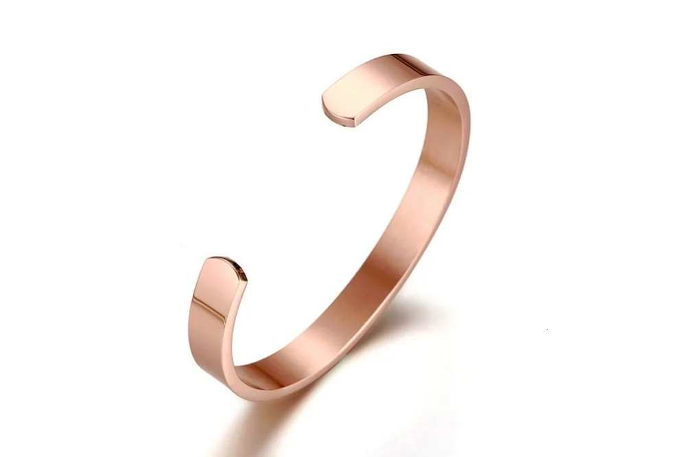 Personalized Customized Men women Rose Gold cuff bracelet 14