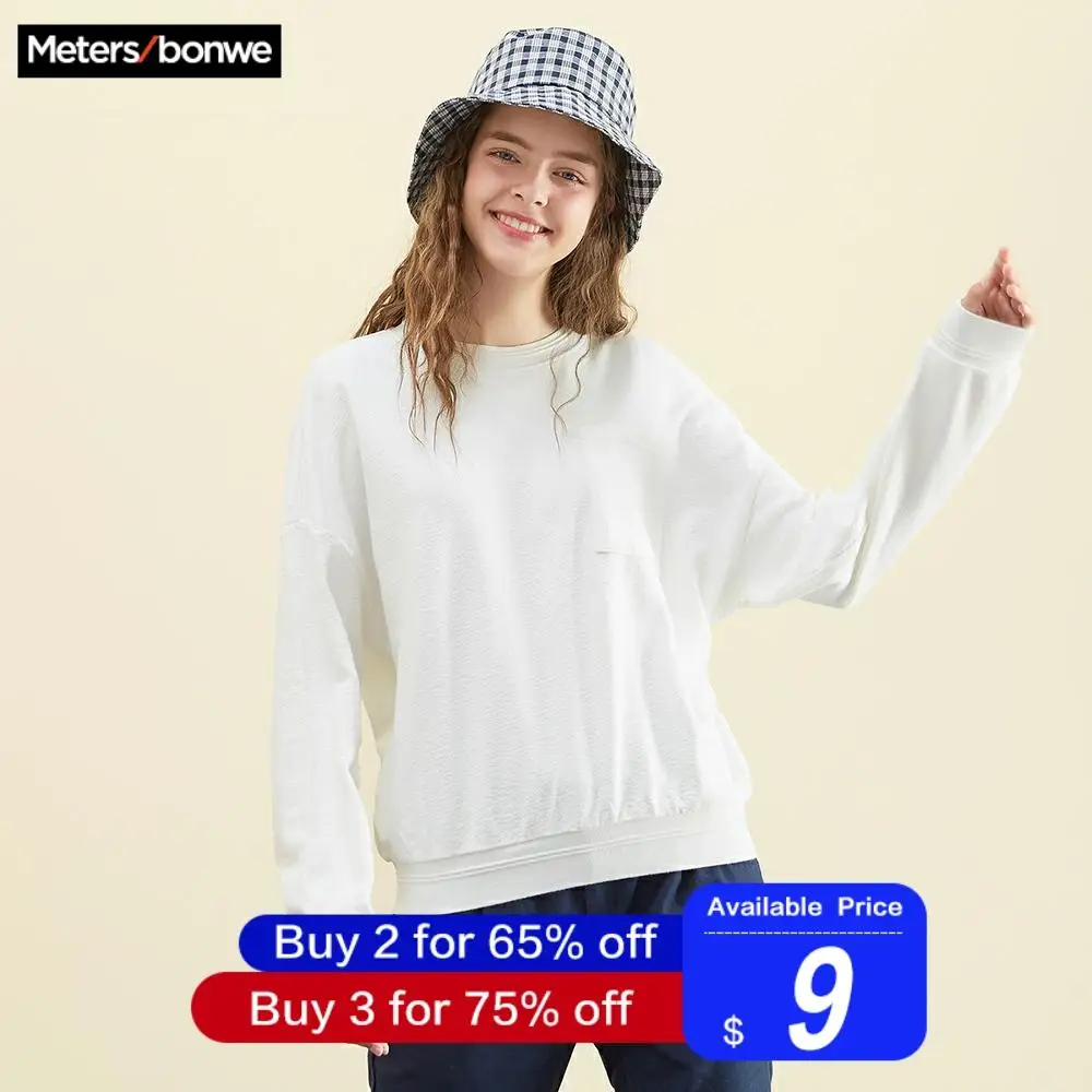 Metersbonwe, толстовки для девушек, женские, одноцветные, для девушек, Повседневный свитер, новинка, женские милые толстовки, студенческие толстовки с капюшоном