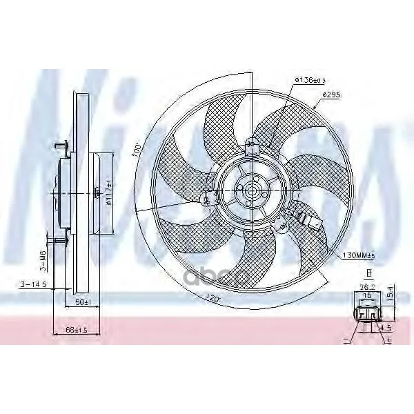 Вентилятор Vag A3/Passat/G5/Octavia/Superb/Yeti 1.2-3.6/1.6td-2.0td 03- Nissens 85733 Nissens арт. 85733
