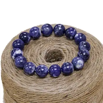

Natural Stone Bluestone Bracelet Quartz Stretch Bracelet Fashion Healing Jewelry 6/8/10mm Bead Pulseras