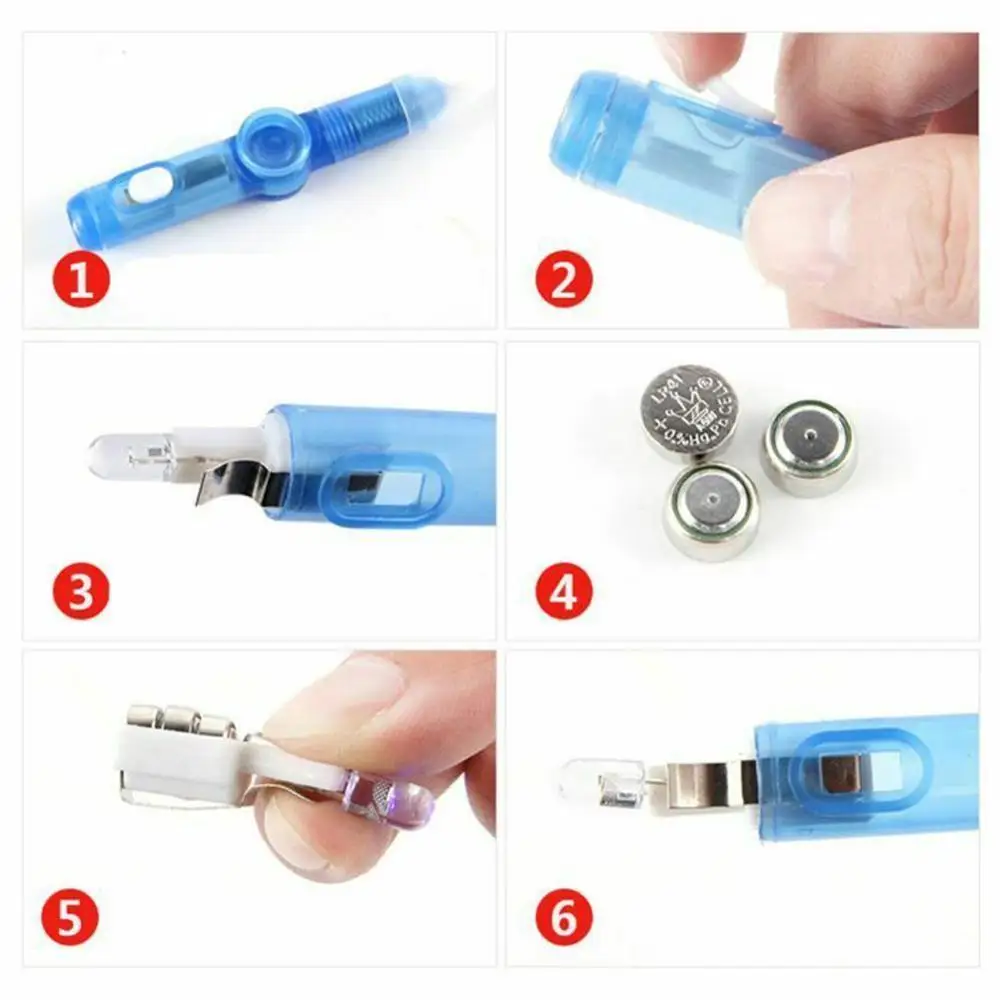 5PCS LED Rotating Ballpoint Pen Fidget Spinner Top Hand EDC Light Glow In The Dark Toys 1 5PCS LED Rotating Ballpoint Pen Fidget Spinner Top Hand EDC Light Glow In The Dark Toys 5