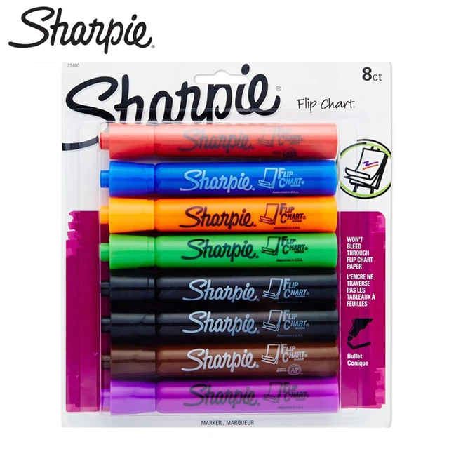 Sharpie Permanent Markers, Chisel Tip, Assorted Colors - 8 markers