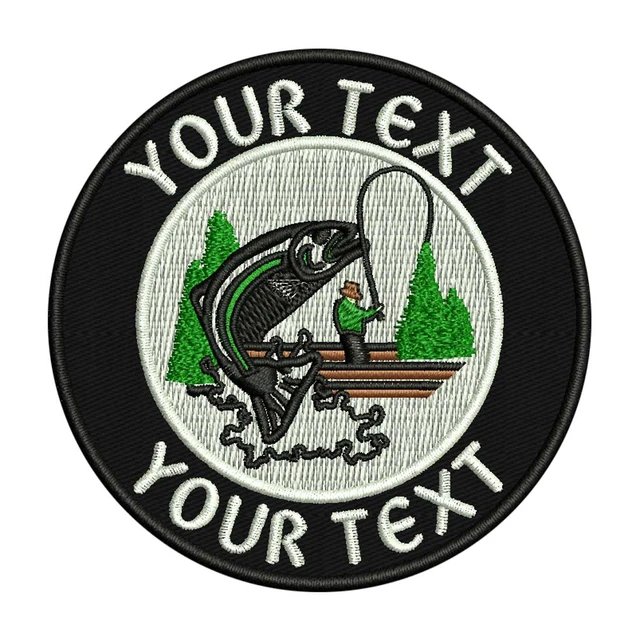 Fishing Patches Embroidered, Custom Patches Hook Backing