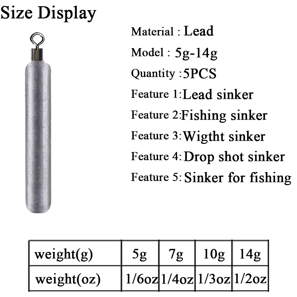 Fishing Weights Sinkers 5pcs/lot 5g-14g for Fishing Tackle fishing counterweight sinker fishing accessories fishing tackle
