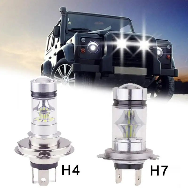 

Una Sola Auto LED Ad Alta Potenza Nebbia Luce H7 H4 100W 20LED 3030 LED Lampadina Nebbia Car Light