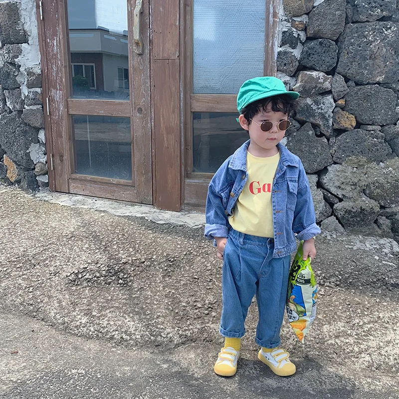

Children Jeans Coat 2019 Autumn New Style Korean-style Western Style Men And Women Baby Jacket Handsome Children Cowboy Clothing