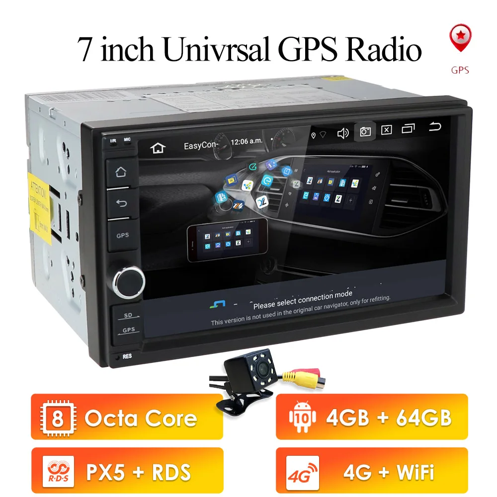 Новейший Hizpo 4 Гб ОЗУ 64 ПЗУ 2Din HD 7'ɺndroid 10 Универсальный автомобильный Радио