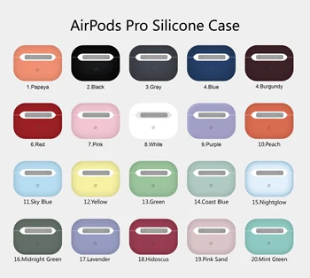 

For Airpods Pro Case Fashion 20 Color Ultra Thin Siky Smooth Silicone TPU Earphone Protective Case For Airpods Pro Accessories