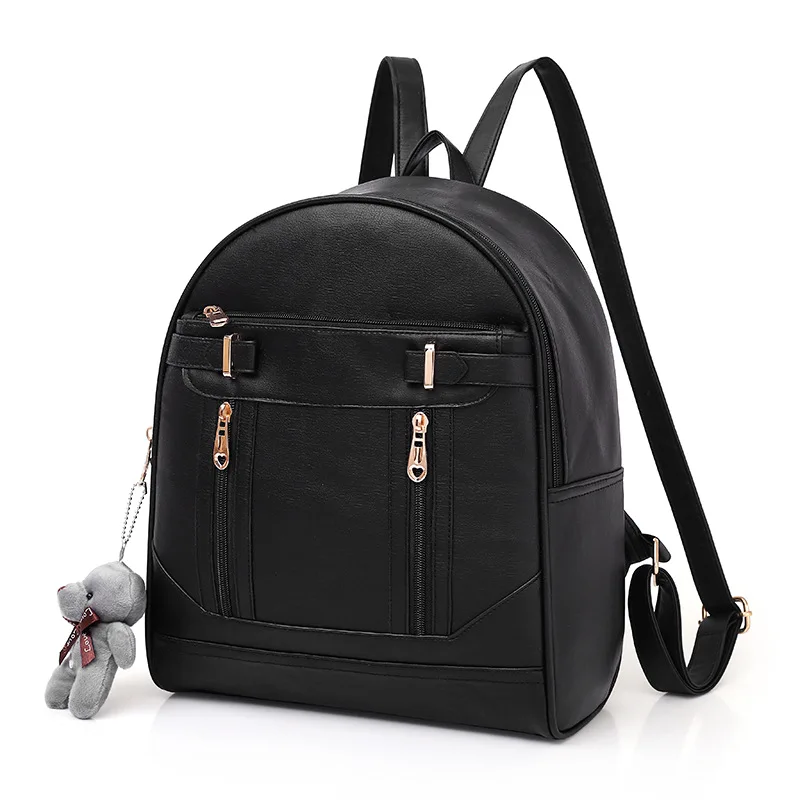 

Pu Leather Women Backpack College Style Female Bag Ladies Shoulder Bag Large Capacity School Bag Travel Bag Mochila