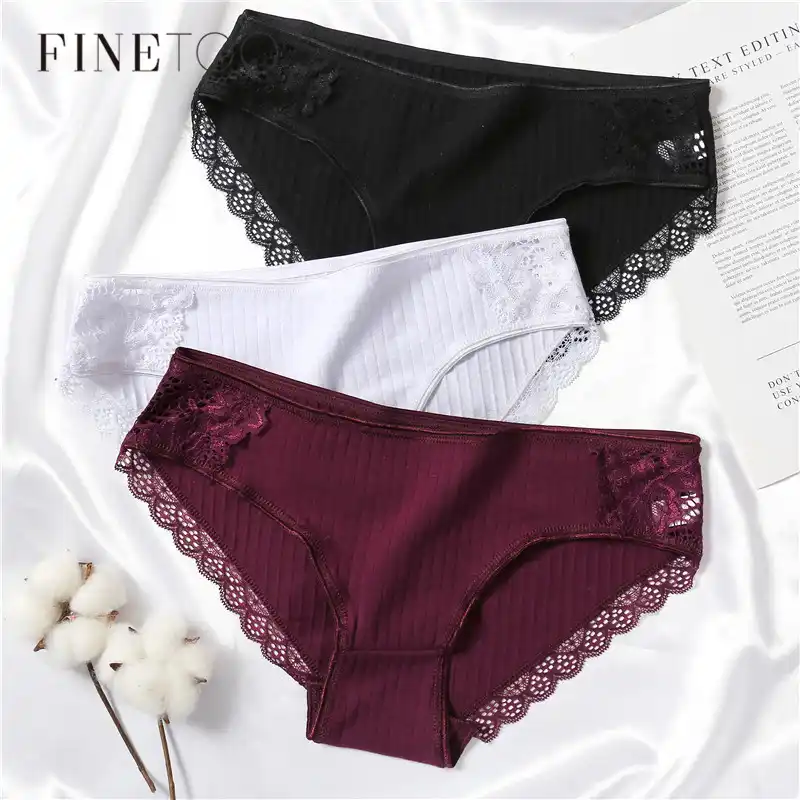 Finetoo calcinha de renda algodão para mulheres, roupa íntima feminina macia e confortável, lingerie sensual, M XL|calcinha feminina| - AliExpress