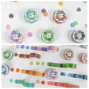

100Pcs/Roll 14*14mm Multicolor Dot Shape Washi Tape DIY Hand Account Writing Washi Tape Decorative Gift Label Ins Masking Tapes
