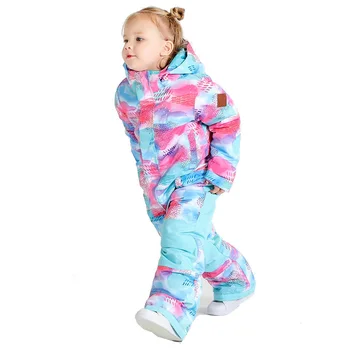 

Gsou Snow One-Piece Ski Suit Girl Waterproof And Windproof Warm Children Skiing Set
