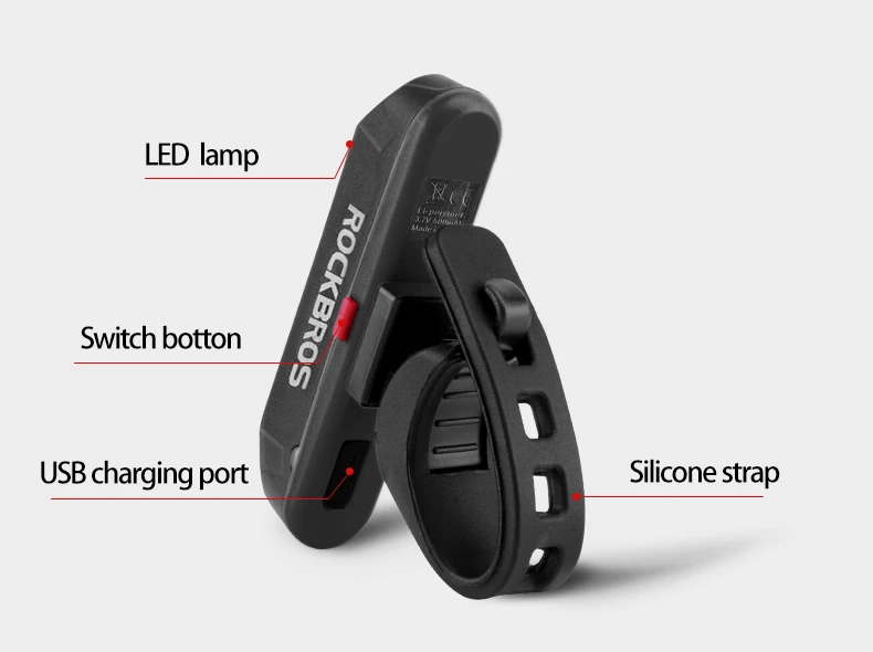 ROCKBROS Waterproof 30 LED Bicycle Rechargeable 8 Hours Rear Taillight  Cycling Bike Fog Safety Warning Red Lamp Tail Light