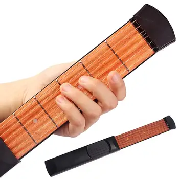 

1 Pcs Portable Pocket Guitar 6 Fret Pocket Guitar Beginner Strings Chord Trainer Practicing Tool