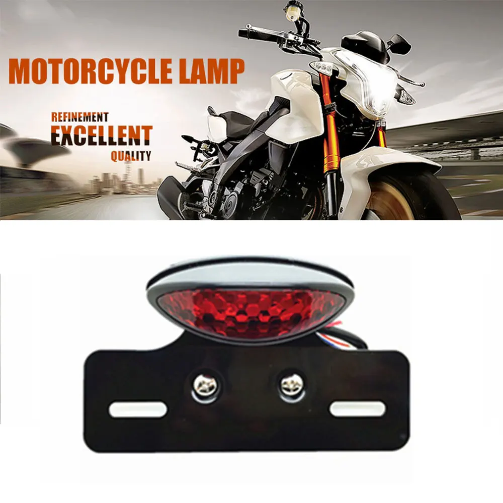 

Hot Motorcycle Rear Tail Stop Red Light Lamp Dirt Taillight Rear Lamp Braking Light Auto Accessories Motorcycle Decorative Lamp