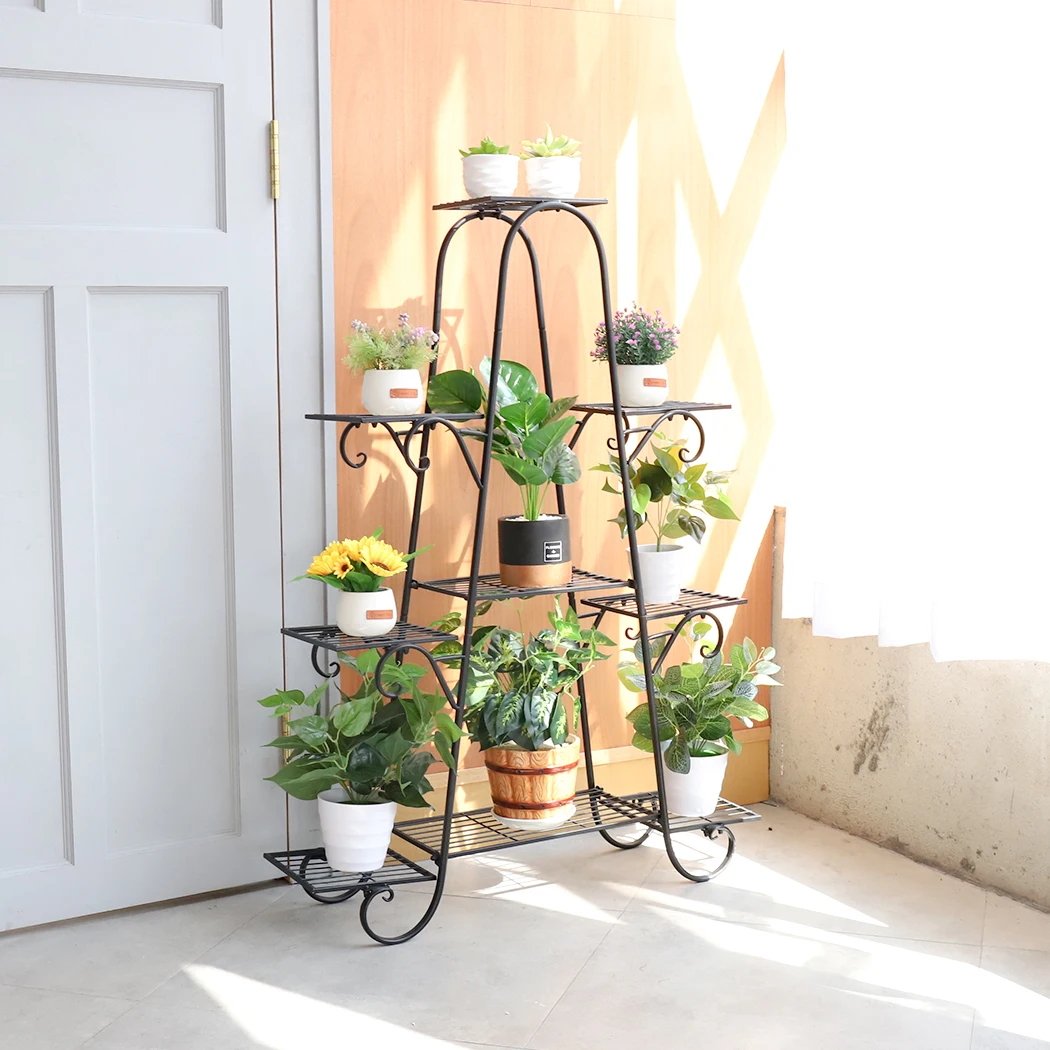 9 Tier Plant Stand Indoor Outdoor, Metal Multilayer Flower Shelf, Patio Garden Potted Plant Holder Display Rack for Plants Pots