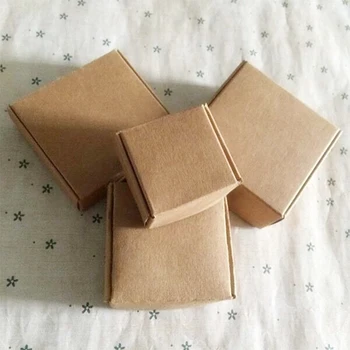 

10pcs 8*6*2.2cm Brown cardboard handmade soap box ,White craft paper gift box,Black packaging jewelry box,Small Kraft paper box