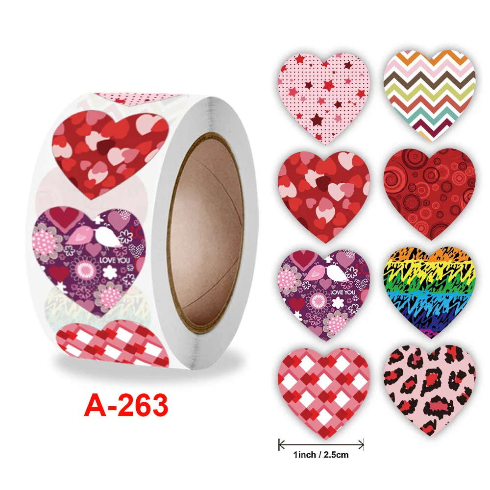500pcs Valentines Gift Sealing Stickers Love thank you washi tape sticker rolls for packging decoration thanks label set - Image 2