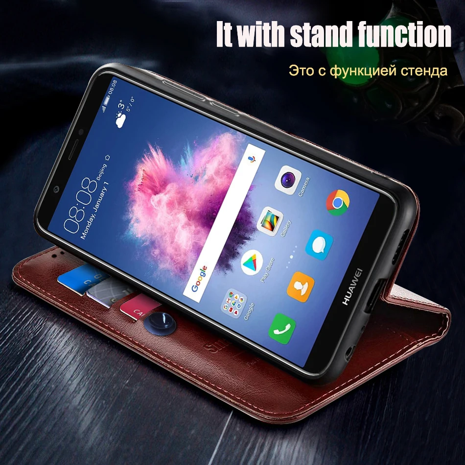 Luxury retro Case For Huawei P Smart case flip leather cover Funda Huawei P smart Case Cover FIG-LX1 Psmart Phone Coque Phone Case Leather Phone Case Leather Wallet Case Leather Case