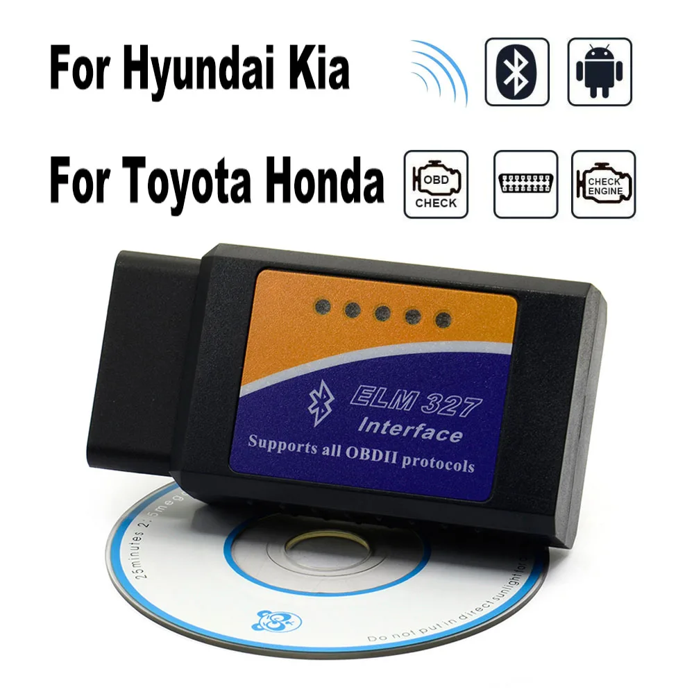 ELM327 V2.1 Bluetooth OBD2 Android Автомобильные диагностические инструменты для Toyota Honda Hyundai Kia Fit Accord HRV i30 i20 Ceed RIO 500 сканер - изображение