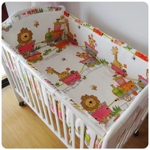 Комплект постельного белья для детской кроватки с изображением Льва из 6 предметов, комплект детского постельного белья для детской комнаты, комплект детской кровати, включает(4 бампера+ простыня+ наволочка