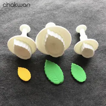 

3PcsCake Rose Leaf Plunger Fondant Decorating Sugar Craft Mold Cutter Cake Decorating Pastry Cookie Cake Tools A103