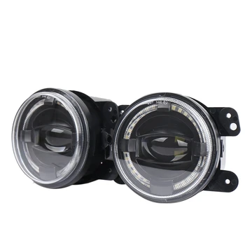 

2Pcs 4 Inch Front Bumper Headlight 12V 6500K Fog Light Lamp LED Angel Eye Spotlight for Wrangler Dodge PT Cruiser Refit Fog Ligh