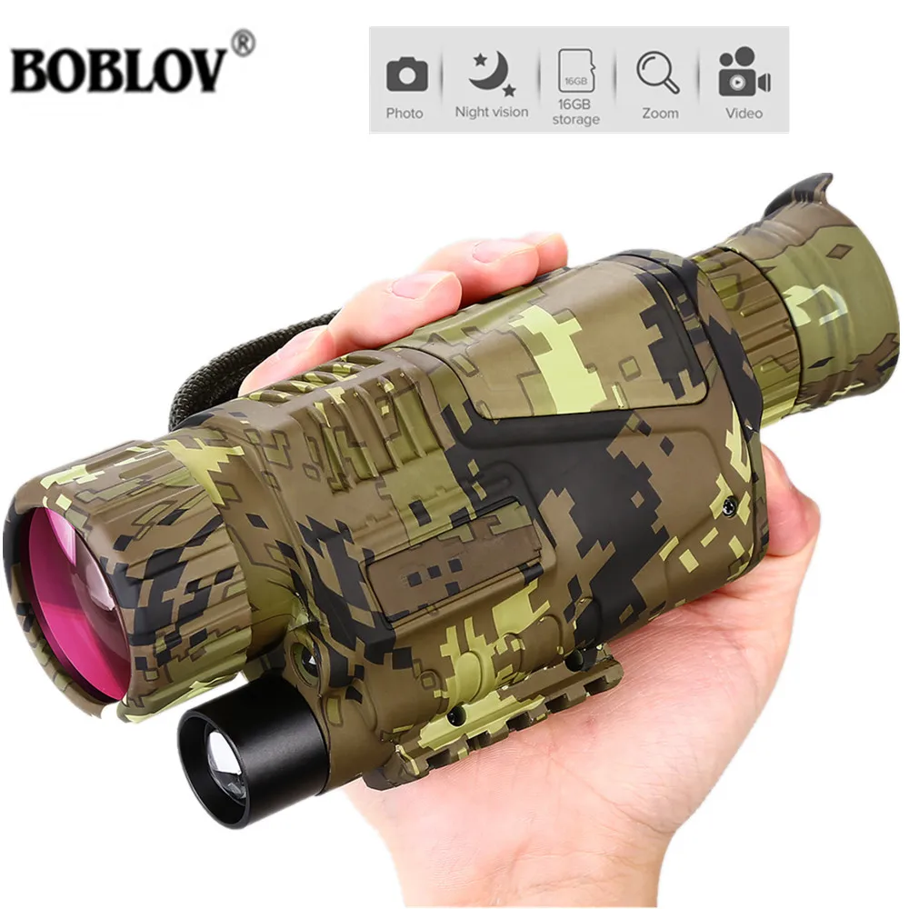Infrared Digital Night Vision Monocular Binoculars 16G IR Telescope 5x8 Optics Scope Photo Video Recording Hunting Camera Device