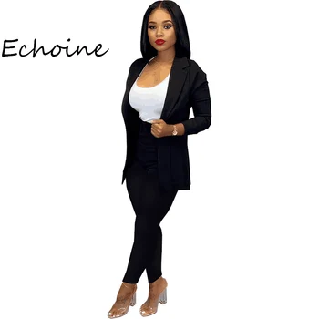 

Fashion Blazer Set Two Pieces Set Pants Suit Coat + Pants Office Lady Autumn And Winter Workwear OL Cloth For Women