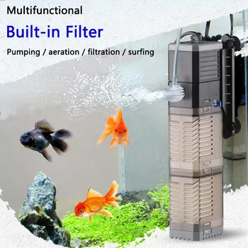 

3 in 1 Aquarium Filter Fish Tank Air Oxygen Increase Aquarium Fish Tank Filter Air Pump Aquarium Internal Filter Fish Products