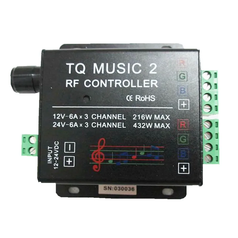DC12V 24V 18A 6x3A музыкальный 2 контроллер светодиодный RGB чувствительности звука с