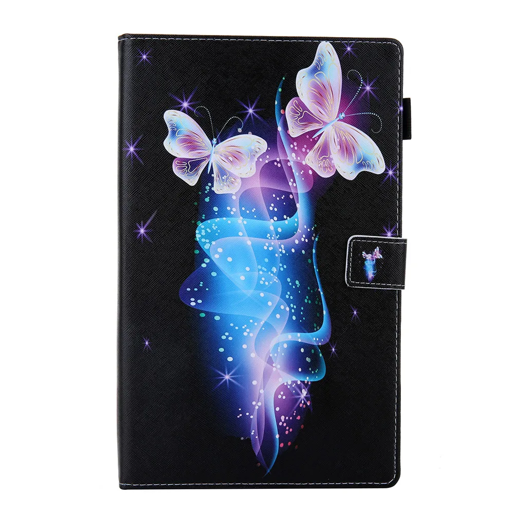 Butterfly Чехол для samsung Galaxy Tab A, 10,1 дюймов, SM-T510, SM-T515, 10,1 дюймов, из искусственной кожи, подставка для планшета, модный мультяшный чехол T510 - Цвет: Butterfly