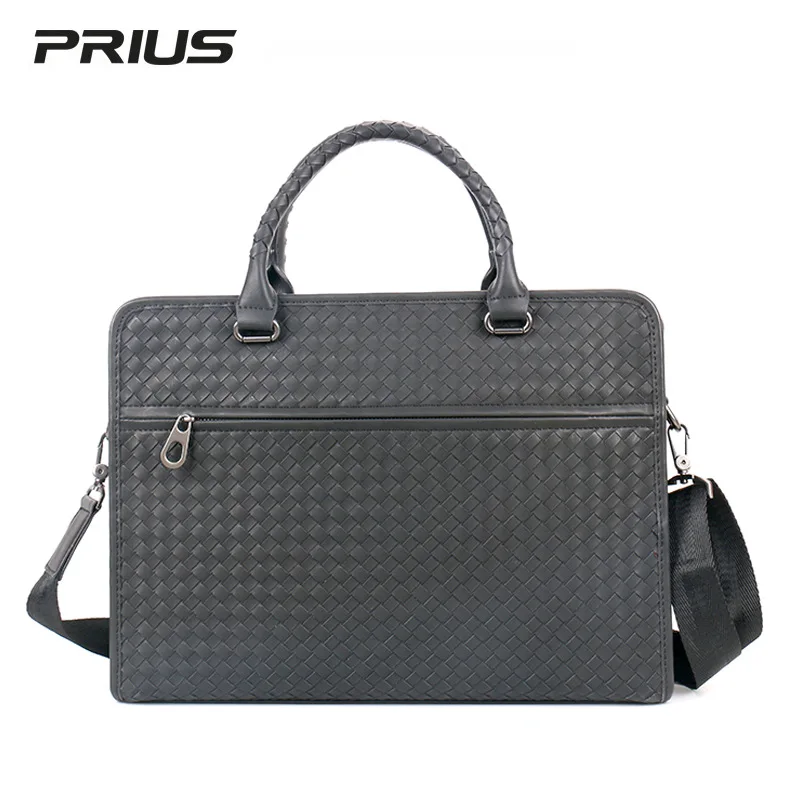 

2020 New Style MEN'S Handbag Wax Cowhide Weaving Men's Bag Briefcase Office Computer Bag
