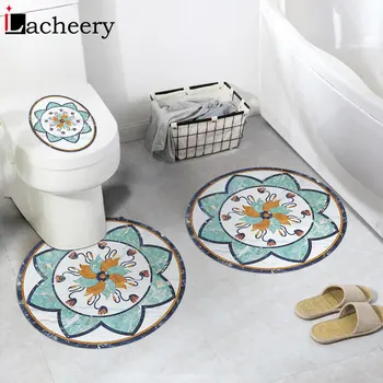 

New Fashion Toilet Stickers Bathroom Creative Waterproof Ground Sticker Floor Wallpaper Home Decoration Decal Pattern Mural Art