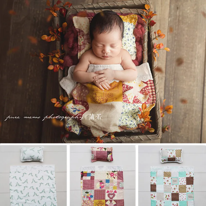 Baby Newborn Photo Props Backdrop Photography Soft Fur Quilt Mat Blanket Rug LH 