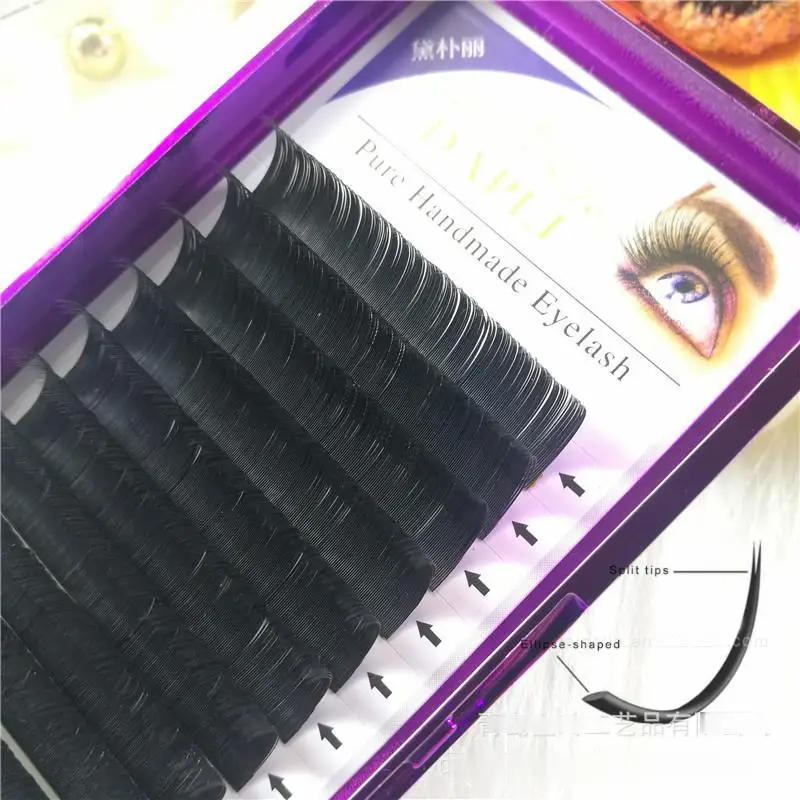 Ellipse eyelash extension Split tips ellipse roots flat lashes individual eyelashes Much softer lighter make up | Красота и здоровье