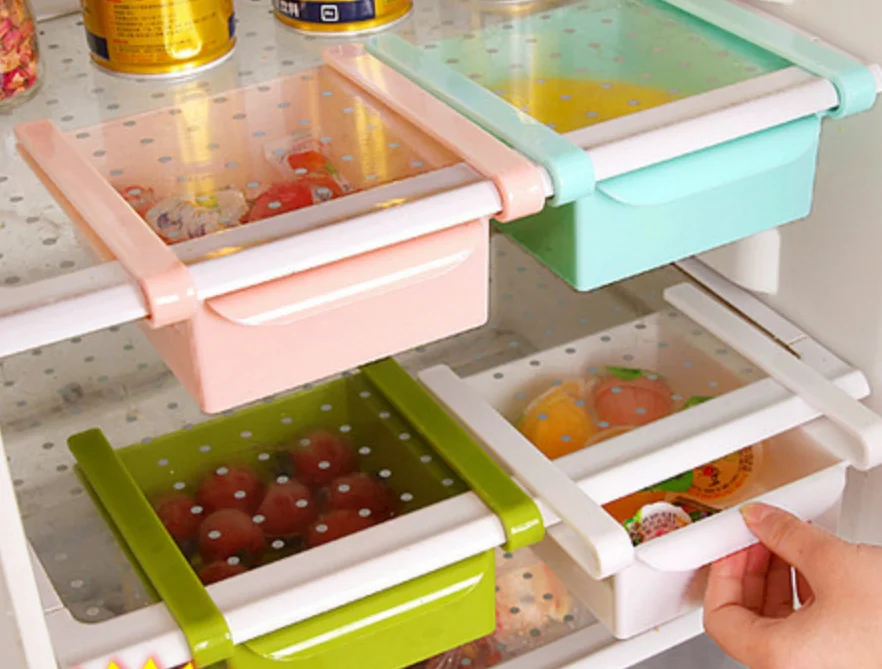 Slide Kitchen Fridge Freezer Space Saver Organizer Storage Rack Shelf Holder NEW Slide Kitchen Fridge Freezer Space Saver Organizer Storage Rack Shelf Holder NEW