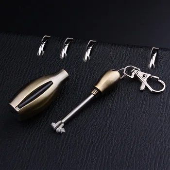 

Creative Stainless Steel Torch Lighter Bowling Kerosene Oil Flame Lighter Millions Of Matches Flint Fire Starter Keychain