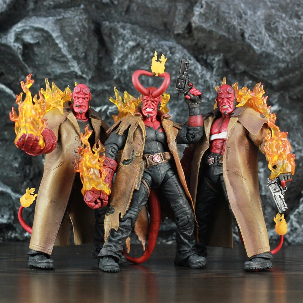 ヘルボーイ喫煙負傷hbホーン7 アクションフィギュアサマリアハンドガンanung国連ラマ息子サタンスーパーヒーロー映画のおもちゃ人形 Aliexpress