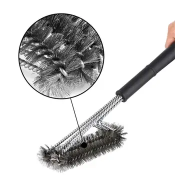 

BBQ Brush Black Stainless Steel Wire 18 Inch Home DIY Tableware Camping Barbecue Cleaning Brush Convenient kitchen supplies
