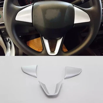 

For Honda City 2015-2018 3PCS Car Interior Steering Wheel Cover Trims Stickers Accessories Car Styling Moldings