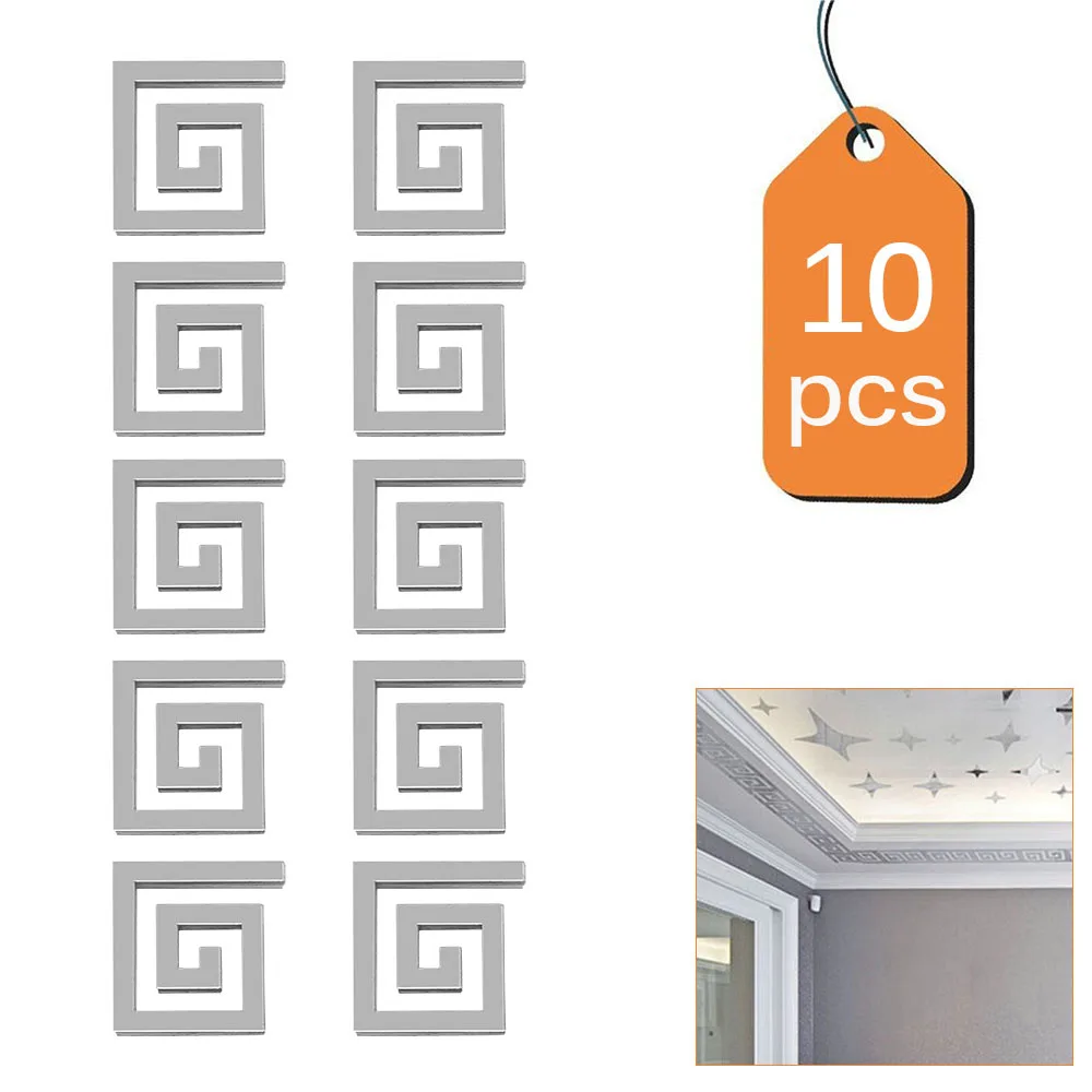 

Wall Sticker Bedroom DIY Acrylic For Home Room Decoration Modern Maze Together Wall Sticker Gold Geometric Ceiling