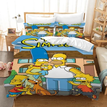 

3d The Simpsons Family Printed Bedding Set Boys Girls Kids Cartoon Simpson Duvet Cover Set Pillowcase Twin Full Queen King Size