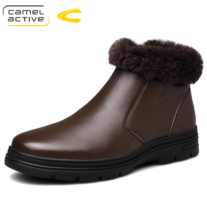 Мужские Водонепроницаемые ботинки Camel Active черная Повседневная теплая зимняя