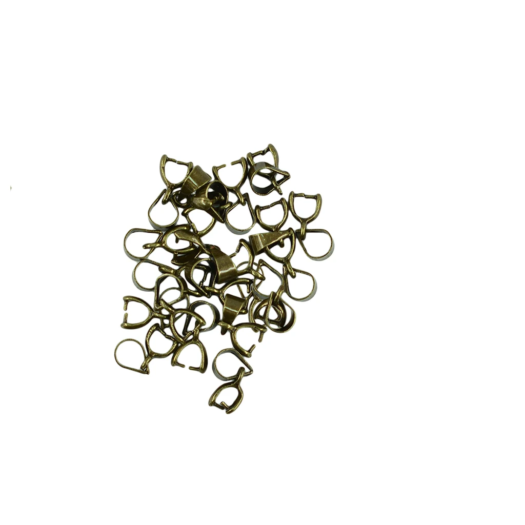 20 Pieces Pinch Bails Connector Clasps DIY Jewelry Making for Pendants Retro Bronze Connector Charms