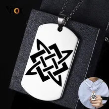 Vnox Slavic Star Of Russia Stainless Steel Dog Tag Guardian Star Svaroga Square Russian Symbols Icons Custom Men Necklace
