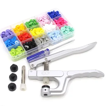 

150Sets Snap Button T3/T5 KAM Plastic Buttons U Shape Fastener Snap Hand Plier Press Machine Sewing Tool Press Stud For Children